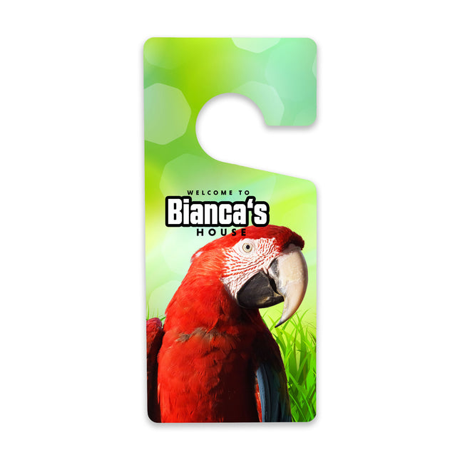 Personalized Scarlet Macaw Door Hanger