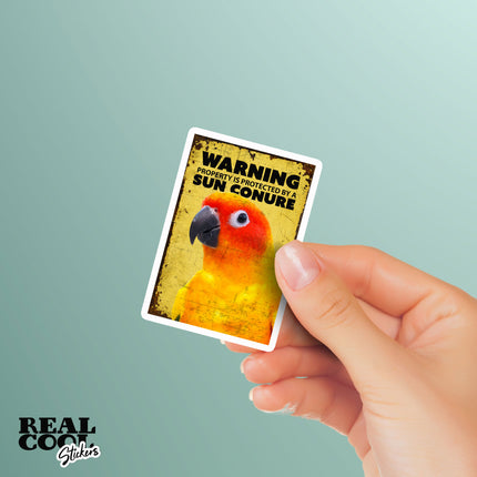 Warning Sun Conure Sticker