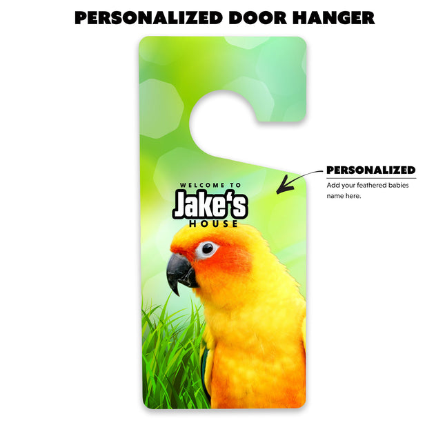 Personalized Sun Conure Door Hanger