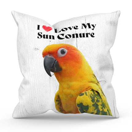 Sun Conure Square Throw Pillow