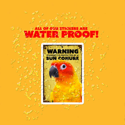 Warning Sun Conure Sticker