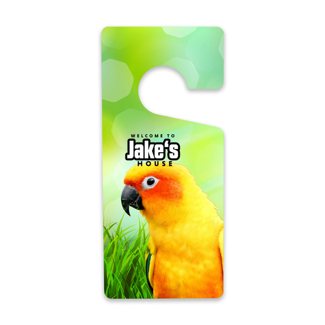 Personalized Sun Conure Door Hanger