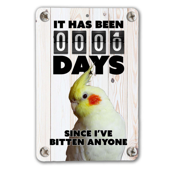 Yellow Cockatiel Bite Sign