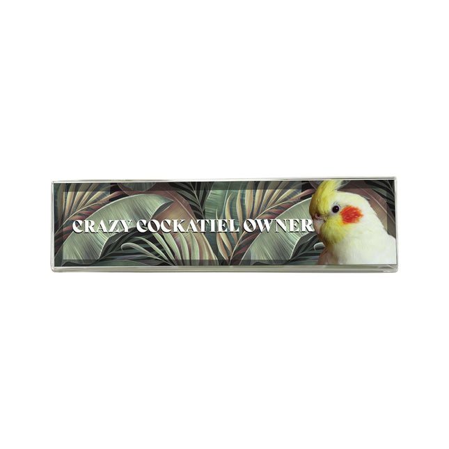 Yellow Cockatiel Desk Name Plate