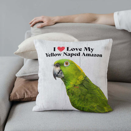 Yellow Naped Amazon Square Throw Pillow