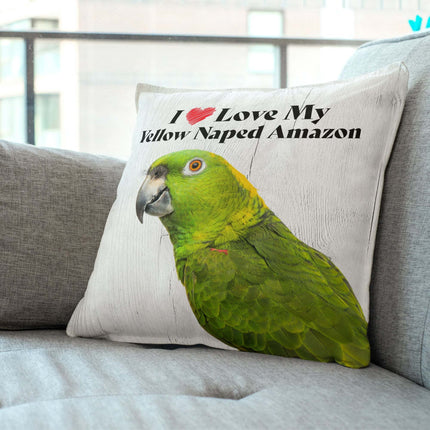 Yellow Naped Amazon Square Throw Pillow