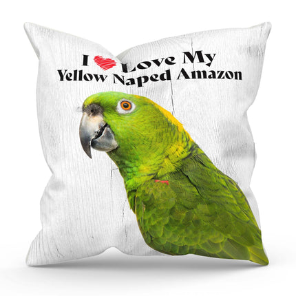 Yellow Naped Amazon Square Throw Pillow